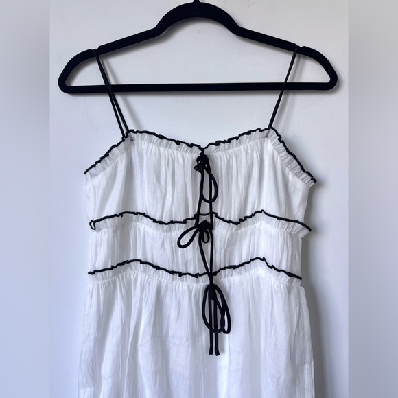 Commense Sweetheart Flowy Tie-Front Short Dress - Size S - Picture 8 of 10